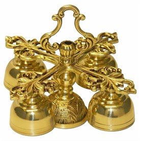 Carrillón de bronce con cuatro campanillas - 1