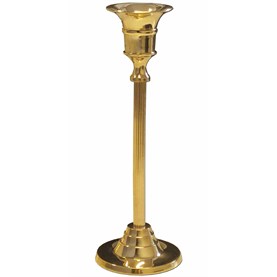 Candelero para una vela fabricado en metal dorado