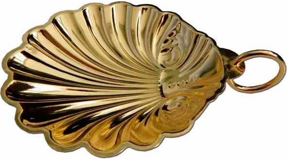 Concha de Bautismo fabricada en metal dorado
