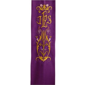 Estolón de terlenka con bordado doble especial de JHS en los colores liturgicos