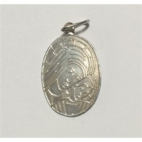 Medalla Ovalada Virgen del Camino en Plata - 1