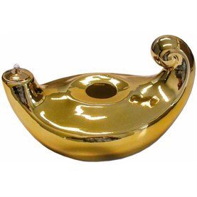 Lámpara de porcelana con baño de oro