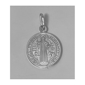 Medalla San Benito en plata de ley.