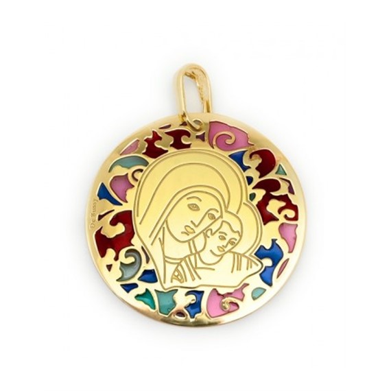 Medalla Virgen Del Camino En Plata De Ley Y Esmalte®. 35mm