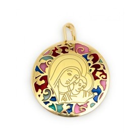 Medalla Virgen Del Camino En Plata De Ley Y Esmalte®. 35mm