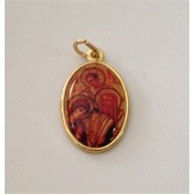 Medalla de la Sagrada Familia, Imagen en resina sobre metal.