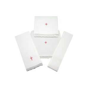 Juego de altar sencillo con cruz pequeña 4 piezas