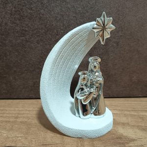 Nacimiento en plata y blanco