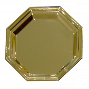 Plato cirio octogonal dorado