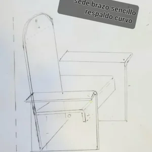 Sede sencilla respaldo curvo