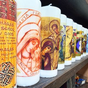 Vela Laudes o Bautizo con Icono 7x20cm